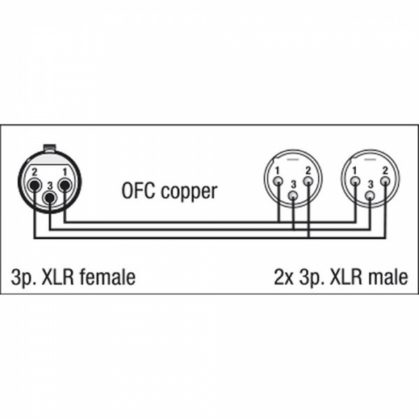DAP Audio 1.5M XLR Male To 2 x XLR Female 3P Cable - Image 2